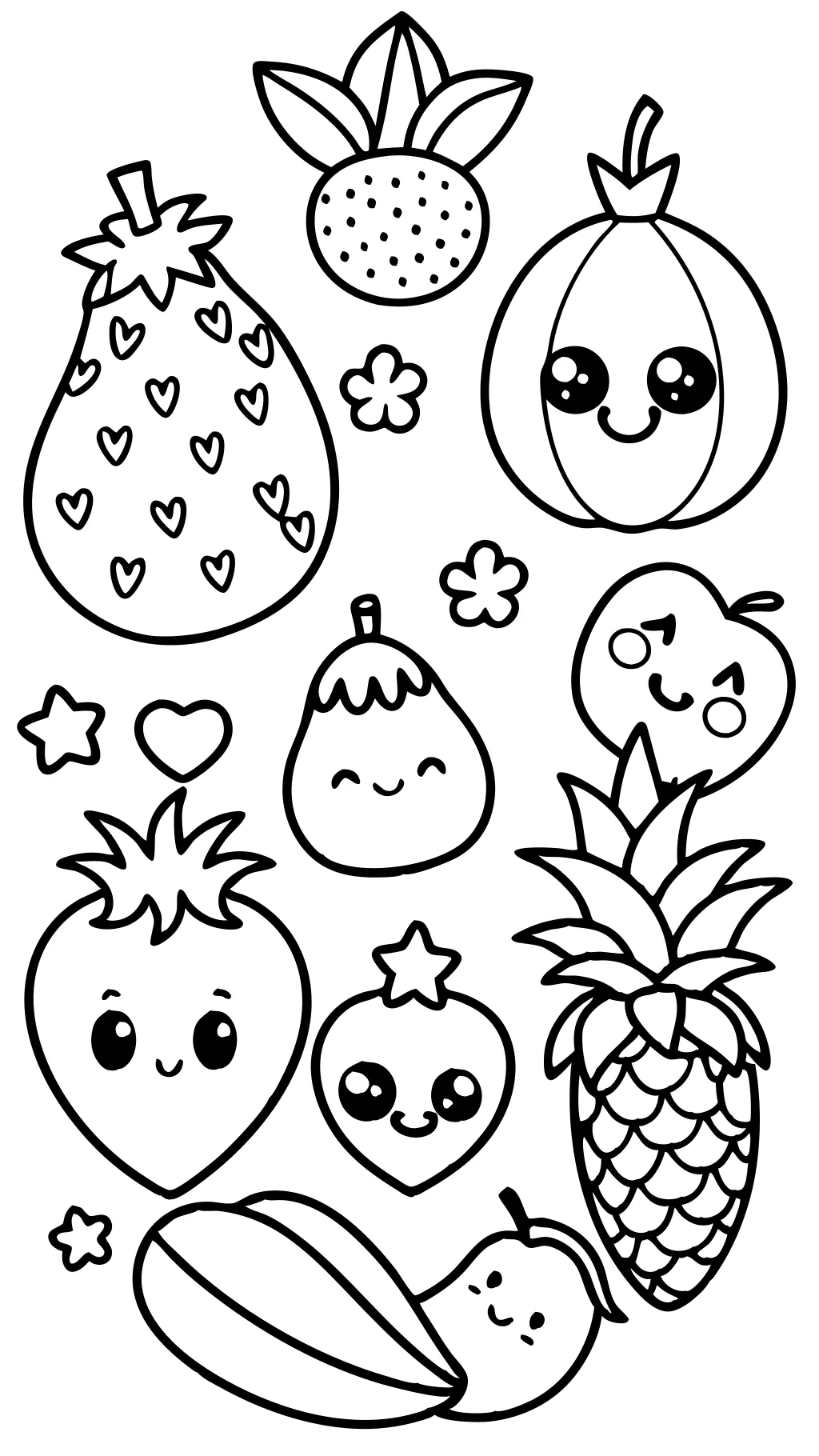 fruit and vegetable coloring pages